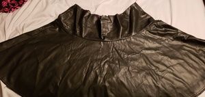 Black faux  leather skirt